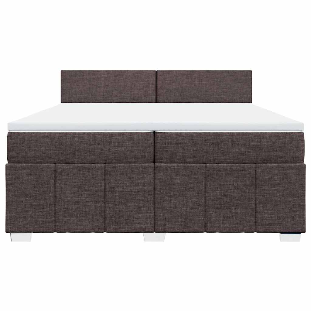 sötétbarna szövet rugós ágy matraccal 200 x 200 cm