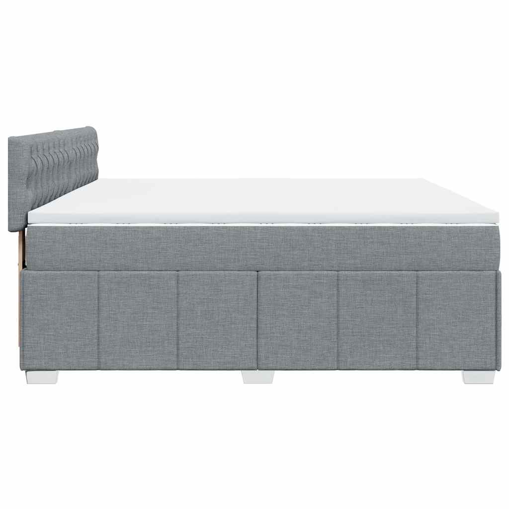világosszürke szövet rugós ágy matraccal 200 x 200 cm