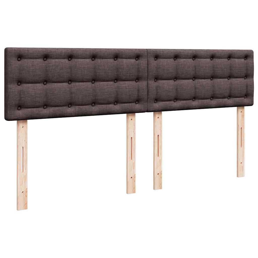 sötétbarna szövet rugós ágy matraccal 200 x 200 cm