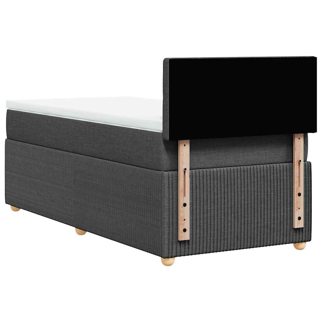 sötétszürke szövet rugós ágy matraccal 100 x 200 cm