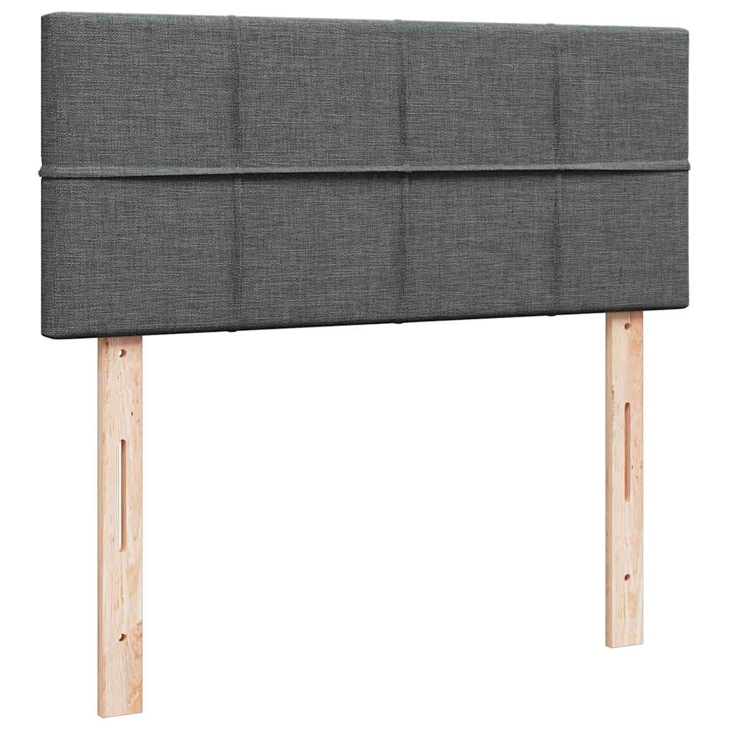 sötétszürke szövet rugós ágy matraccal 120 x 190 cm