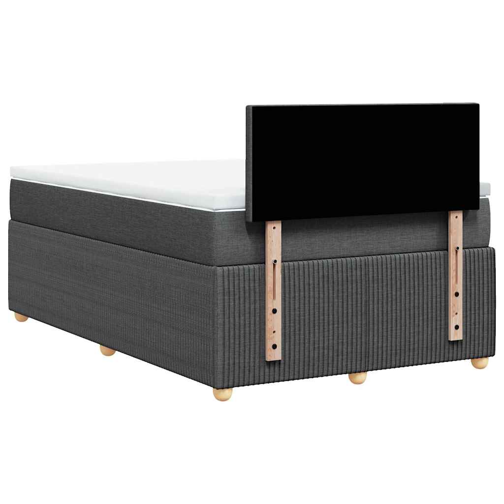 sötétszürke szövet rugós ágy matraccal 120 x 200 cm