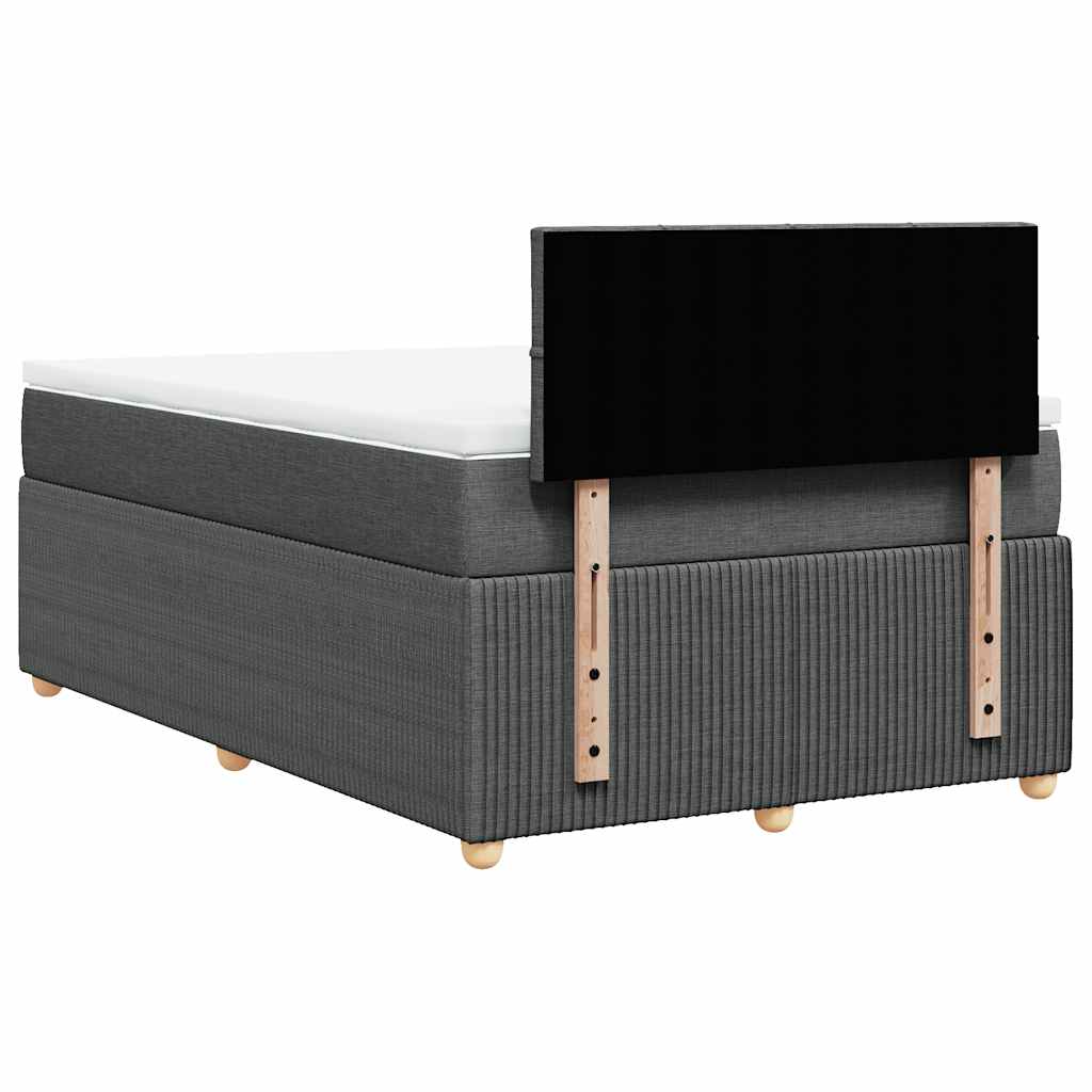 sötétszürke szövet rugós ágy matraccal 120 x 200 cm