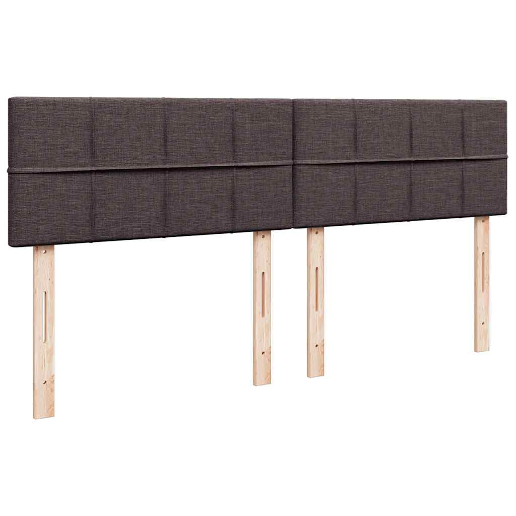 sötétbarna szövet rugós ágy matraccal 200 x 200 cm