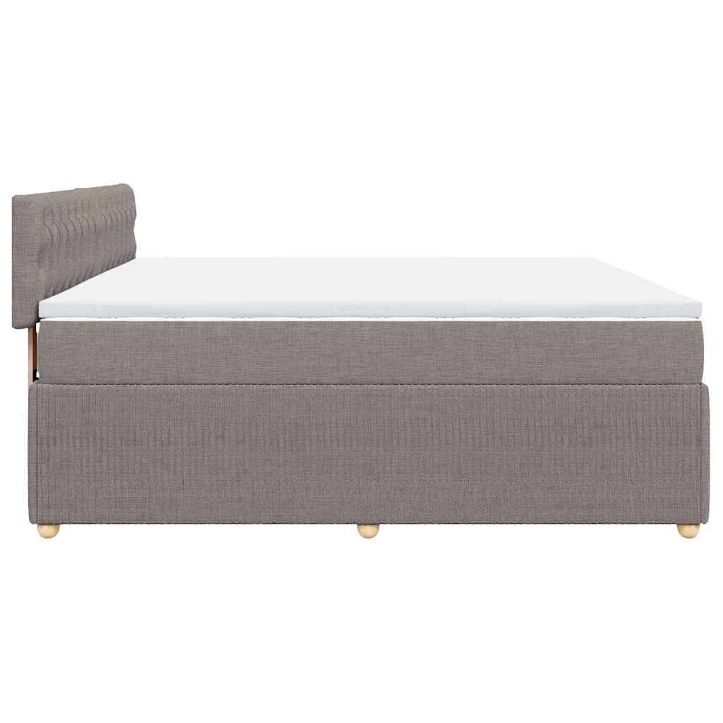 tópszínű szövet rugós ágy matraccal 200 x 200 cm