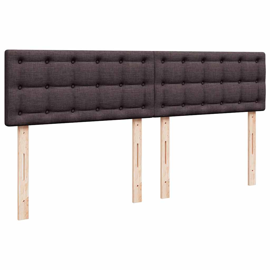 sötétbarna szövet rugós ágy matraccal 200 x 200 cm