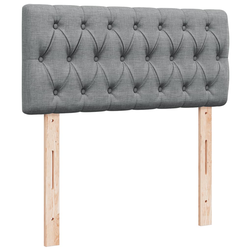 világosszürke szövet rugós ágy matraccal 80 x 200 cm