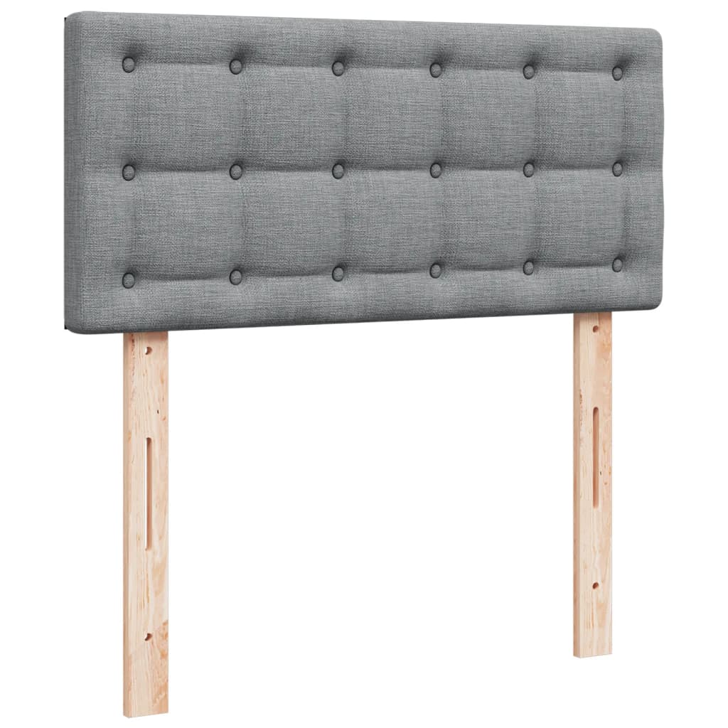 világosszürke szövet rugós ágy matraccal 90 x 200 cm