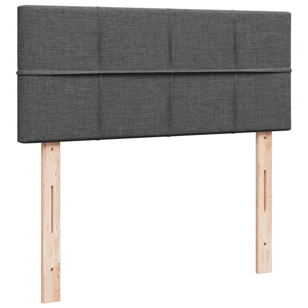 sötétszürke szövet rugós ágy matraccal 120 x 190 cm