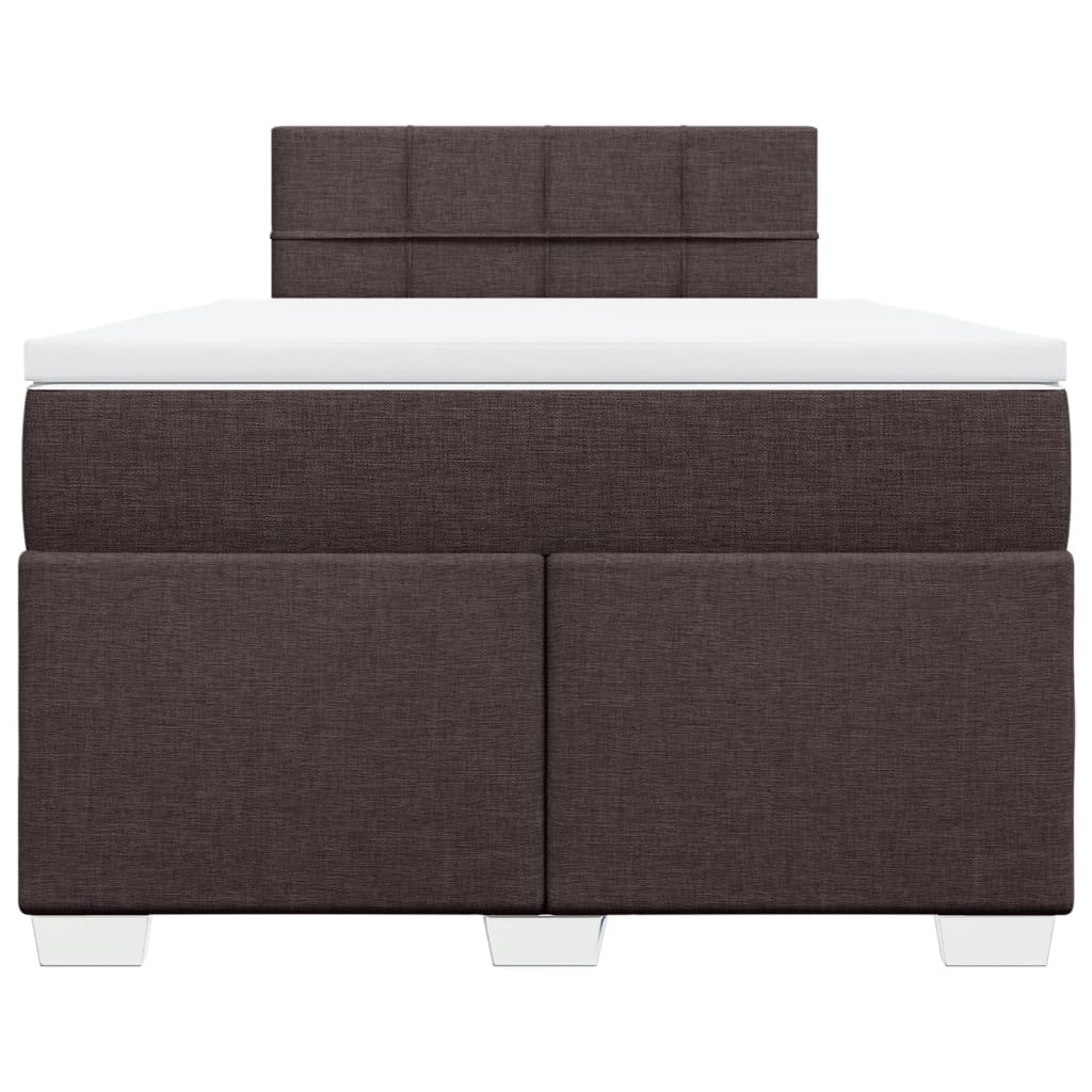sötétbarna szövet rugós ágy matraccal 120 x 190 cm