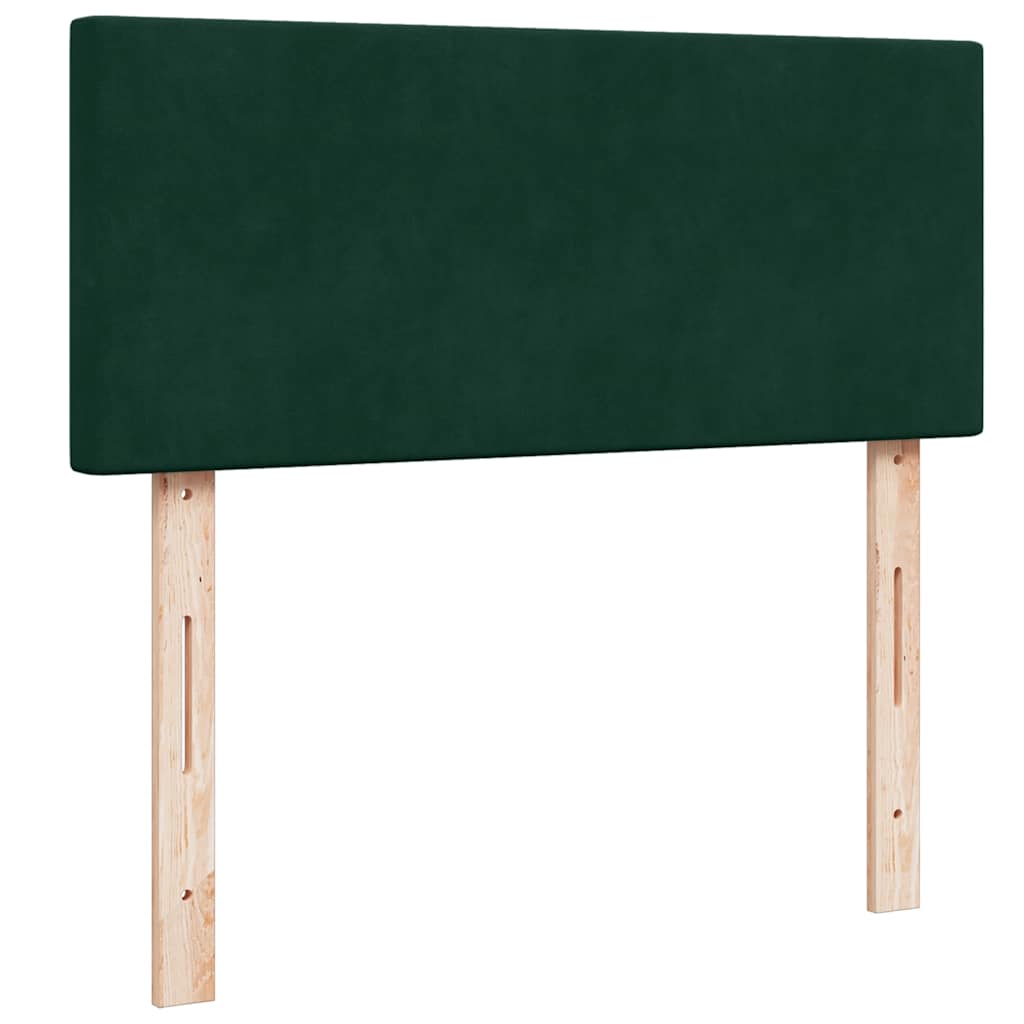 sötétzöld bársony rugós ágy matraccal 120x190 cm