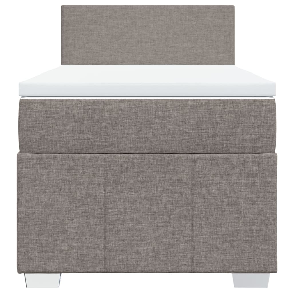 tópszínű szövet rugós ágy matraccal 90 x 200 cm