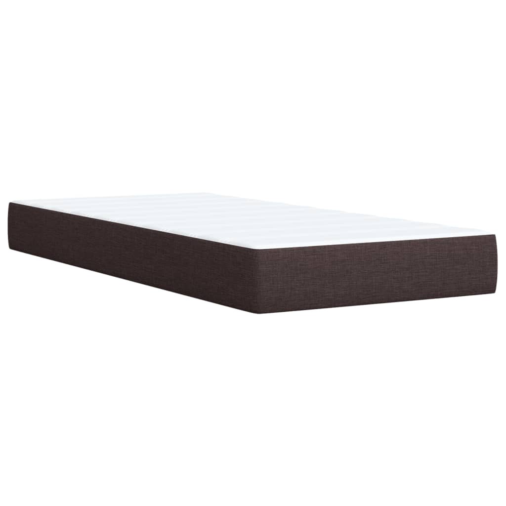 sötétbarna szövet rugós ágy matraccal 100 x 200 cm