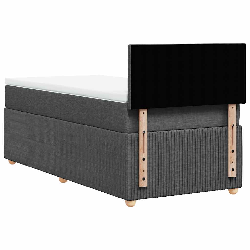 sötétszürke szövet rugós ágy matraccal 90 x 200 cm
