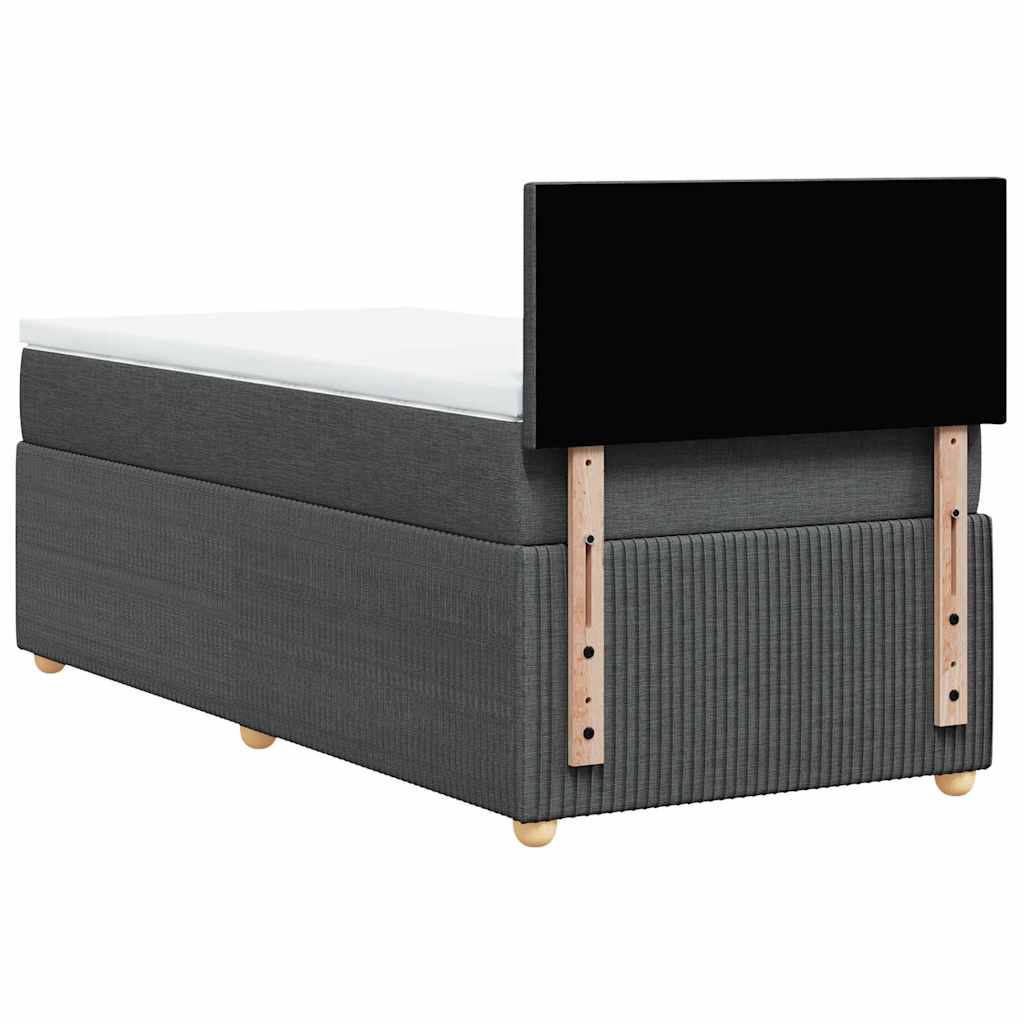 sötétszürke szövet rugós ágy matraccal 100 x 200 cm