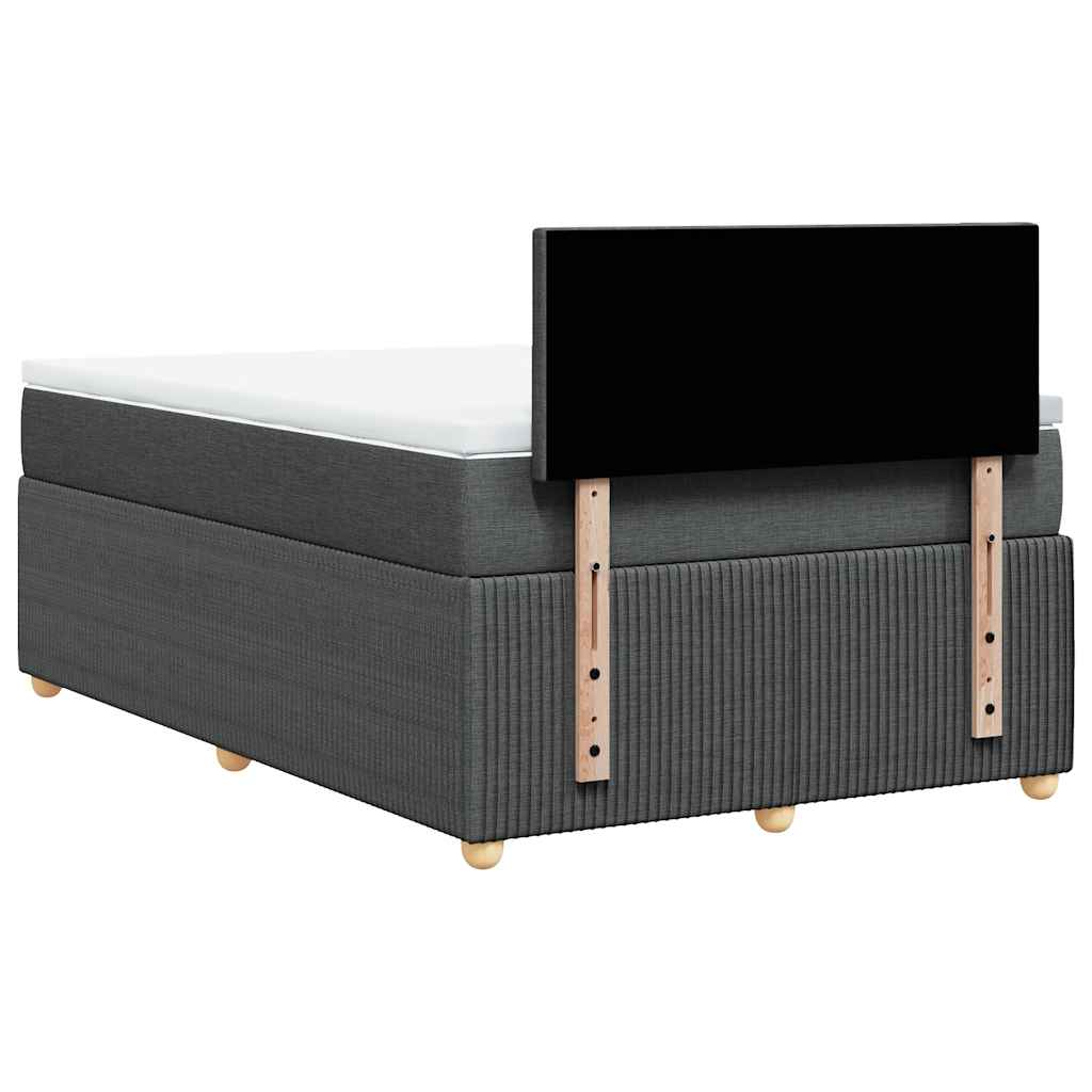 sötétszürke szövet rugós ágy matraccal 120 x 200 cm