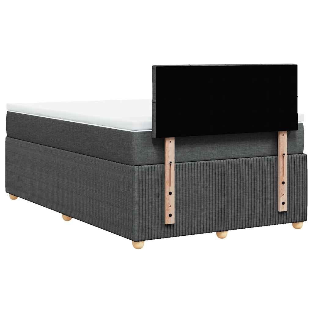 sötétszürke szövet rugós ágy matraccal 120 x 200 cm