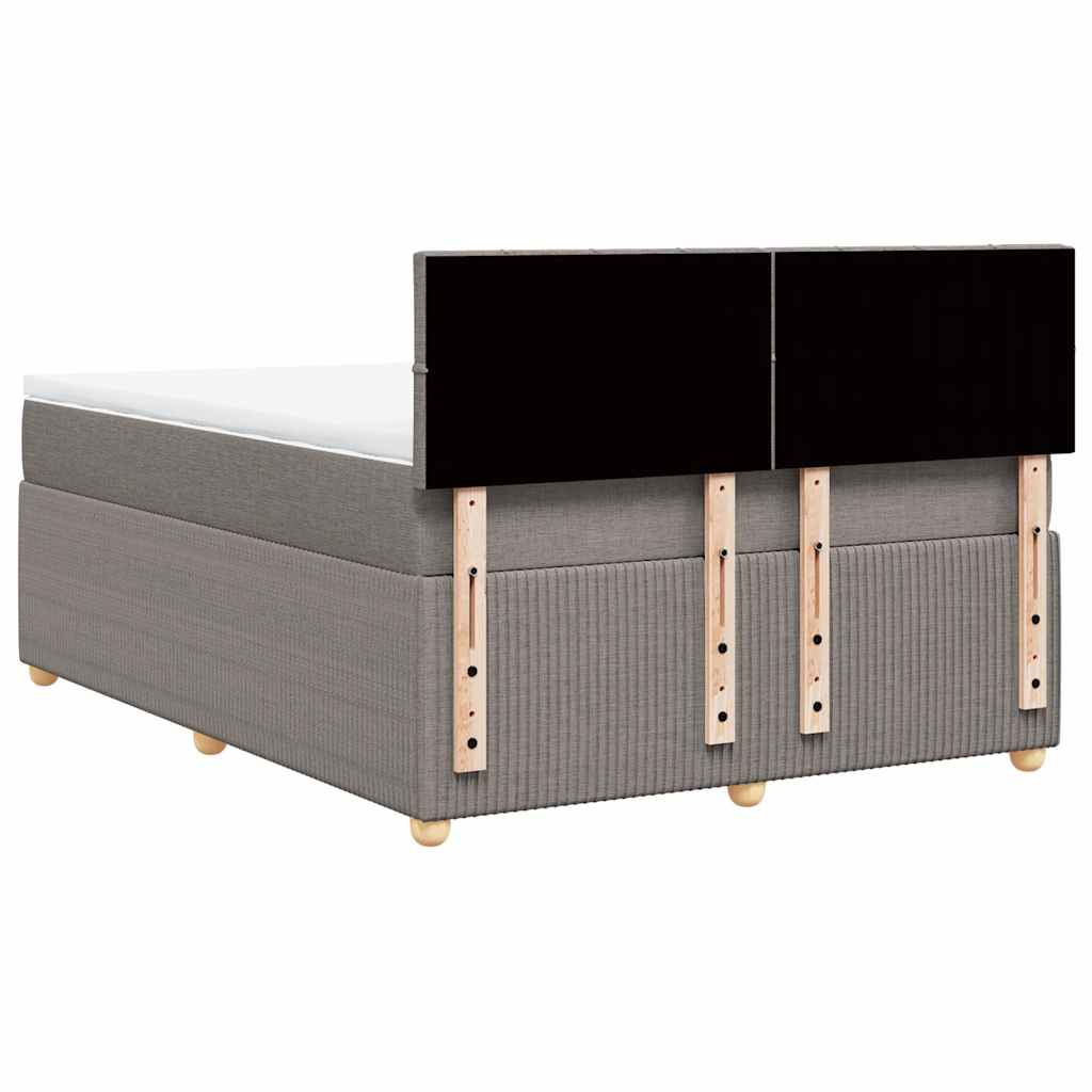 tópszínű szövet rugós ágy matraccal 160 x 200 cm