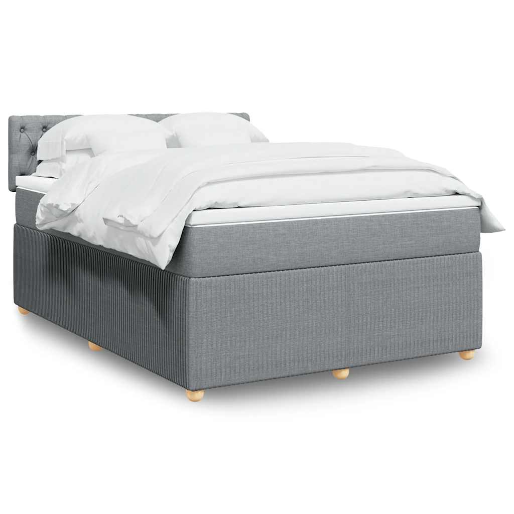világosszürke szövet rugós ágy matraccal 160 x 200 cm