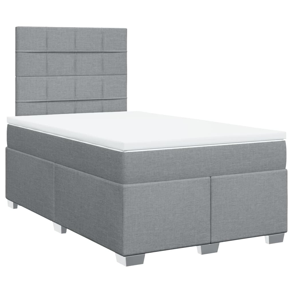 világosszürke szövet rugós ágy matraccal 120 x 200 cm