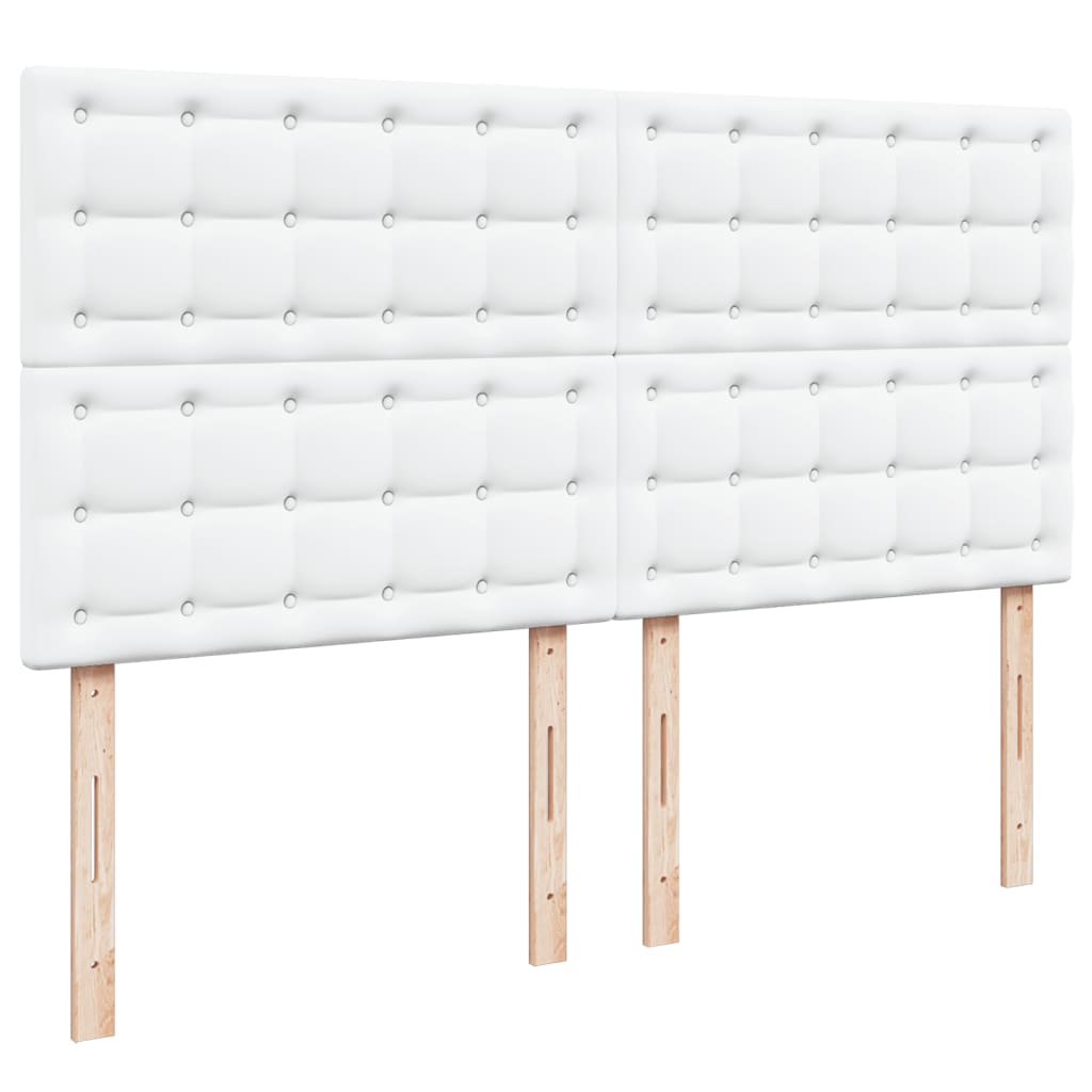 fehér műbőr rugós ágy matraccal 200 x 200 cm