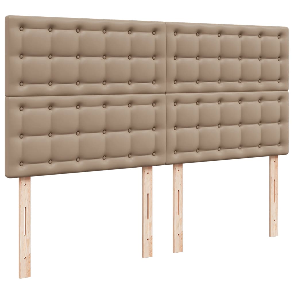 cappuccino színű műbőr rugós ágy matraccal 200 x 200 cm