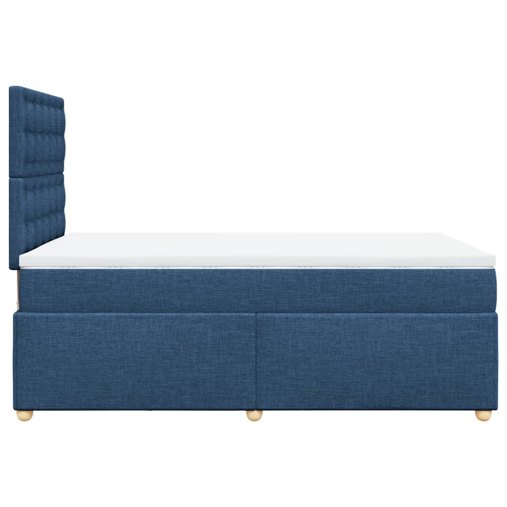 kék szövet rugós ágy matraccal 120 x 190 cm