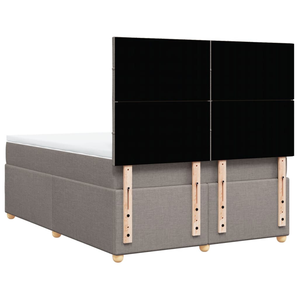 tópszínű szövet rugós ágy matraccal 140 x 190 cm