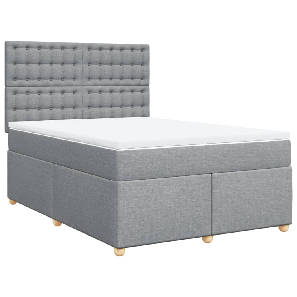 világosszürke szövet rugós ágy matraccal 160 x 200 cm