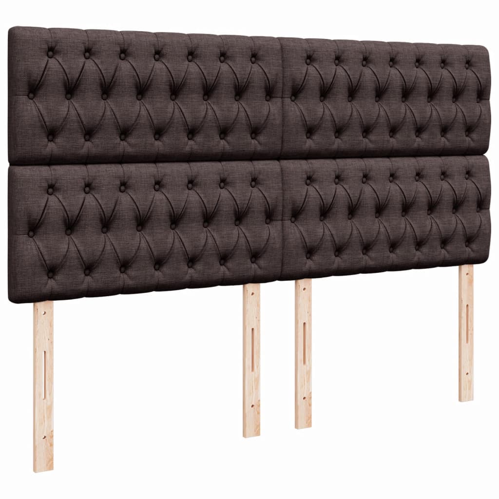 sötétbarna szövet rugós ágy matraccal 200 x 200 cm