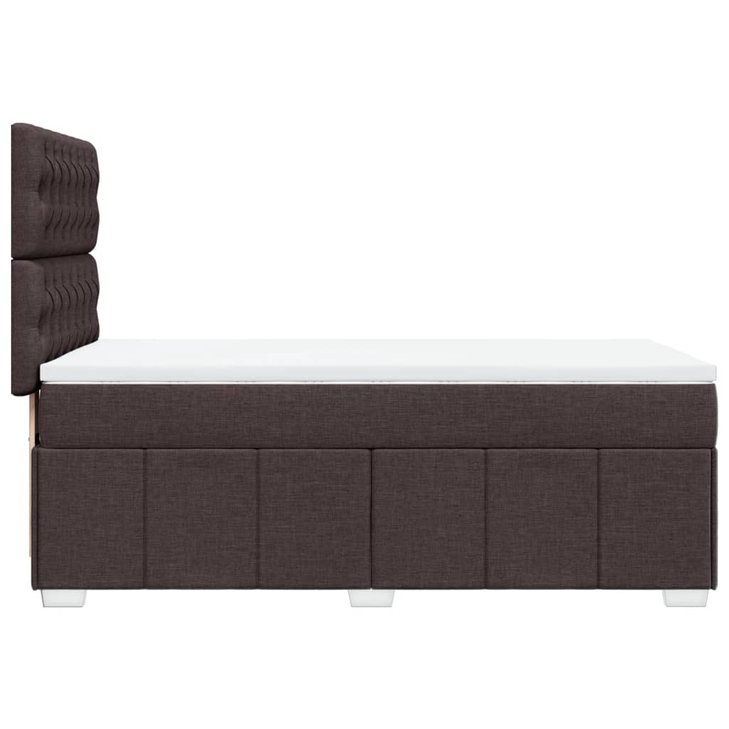 sötétbarna szövet rugós ágy matraccal 100 x 200 cm