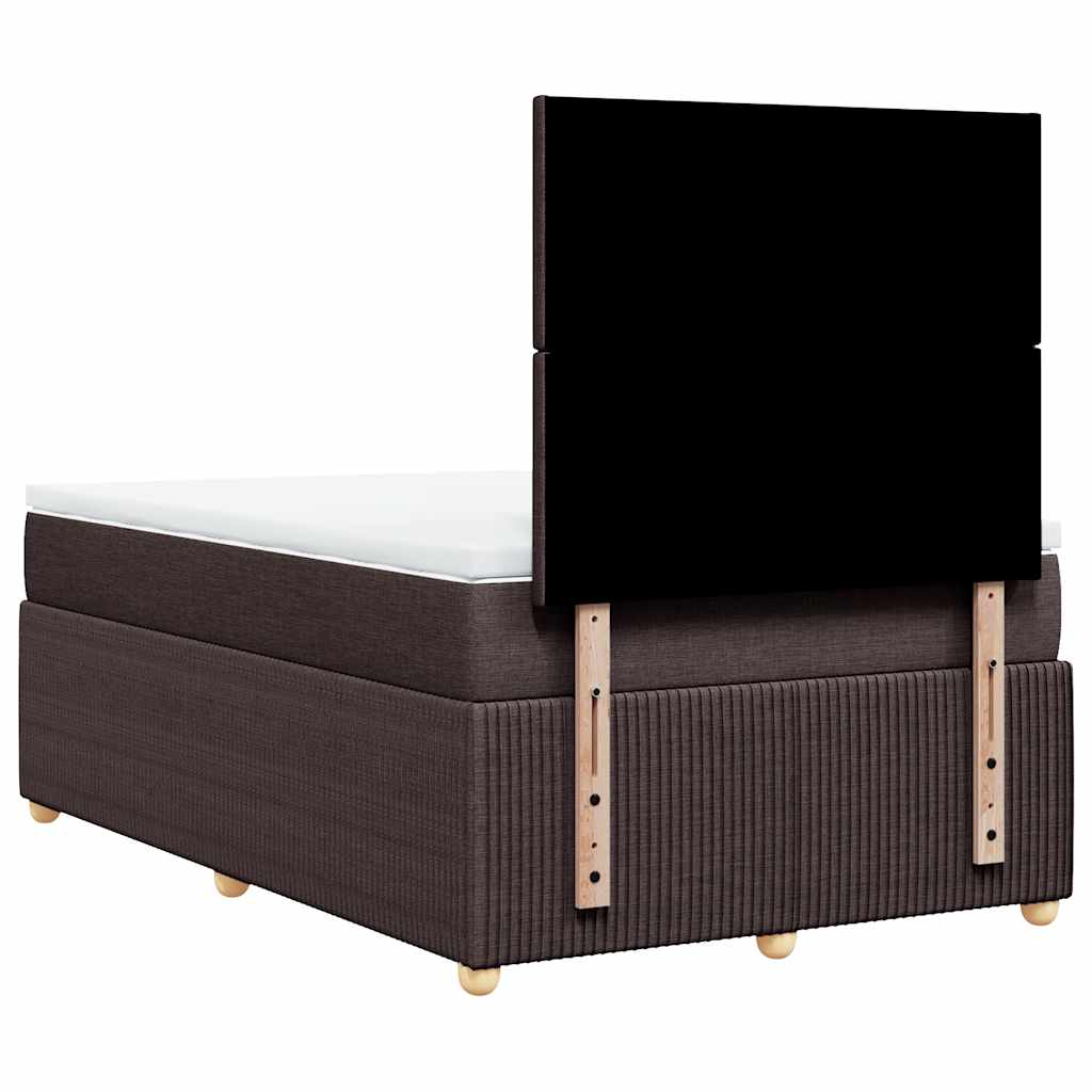 sötétbarna szövet rugós ágy matraccal 120 x 200 cm