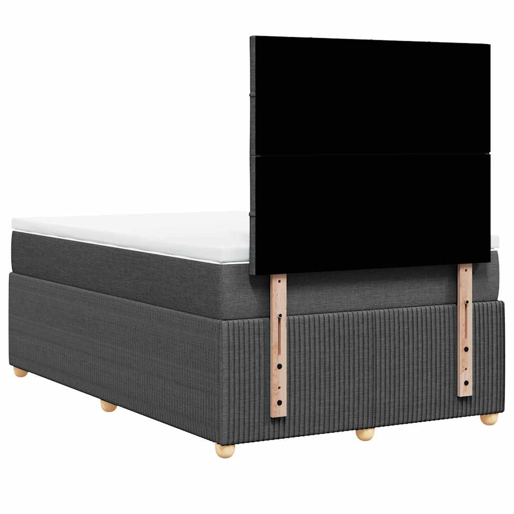 sötétszürke szövet rugós ágy matraccal 120 x 200 cm