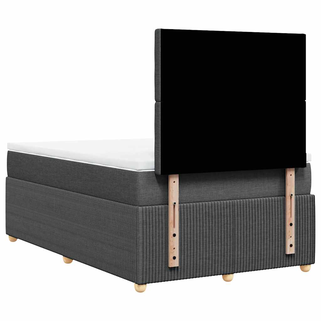 sötétszürke szövet rugós ágy matraccal 120 x 200 cm