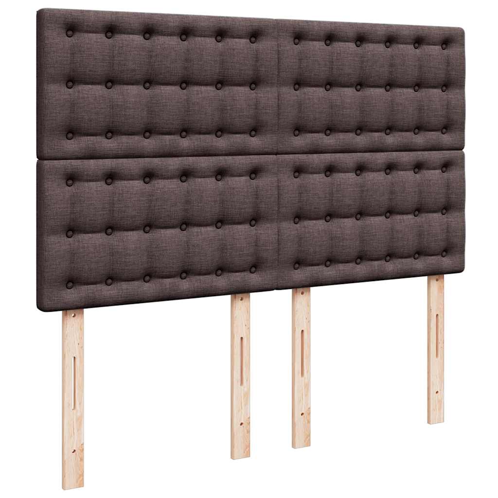 sötétbarna szövet rugós ágy matraccal 140 x 190 cm