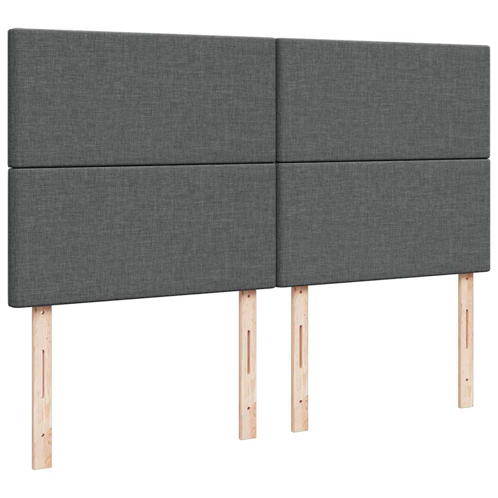 sötétszürke szövet rugós ágy matraccal 200 x 200 cm