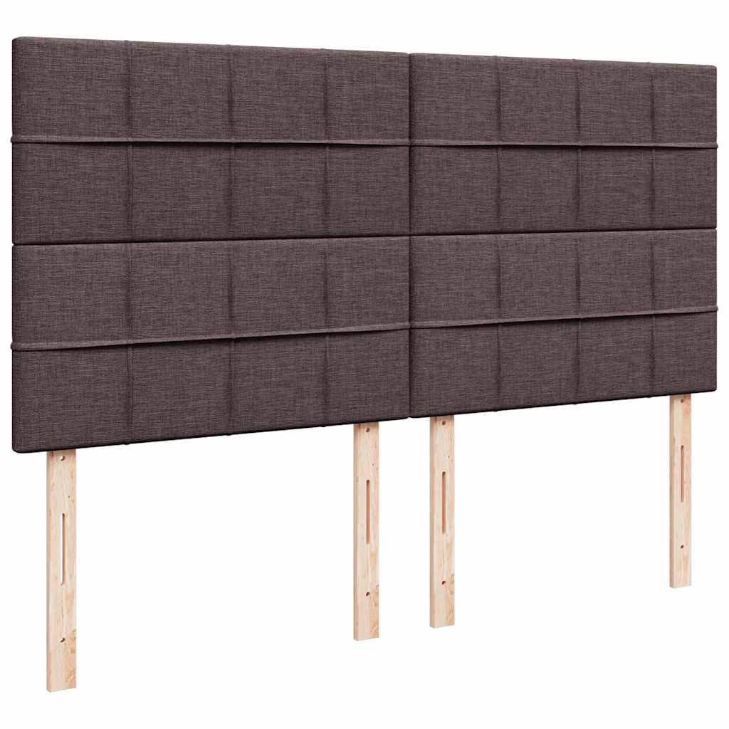 sötétbarna szövet rugós ágy matraccal 200 x 200 cm
