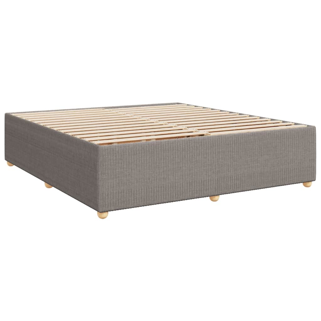tópszínű szövet rugós ágy matraccal 200 x 200 cm