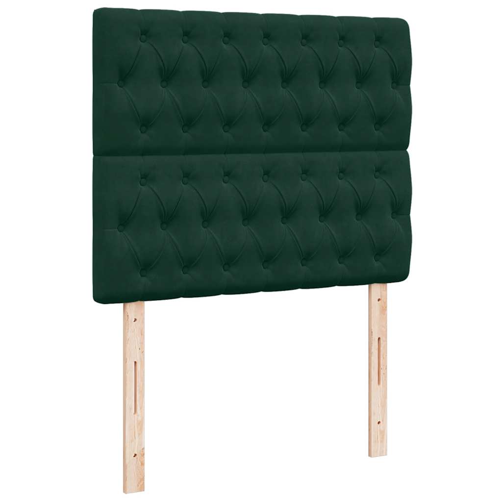 sötétzöld bársony rugós ágy matraccal 120x190 cm