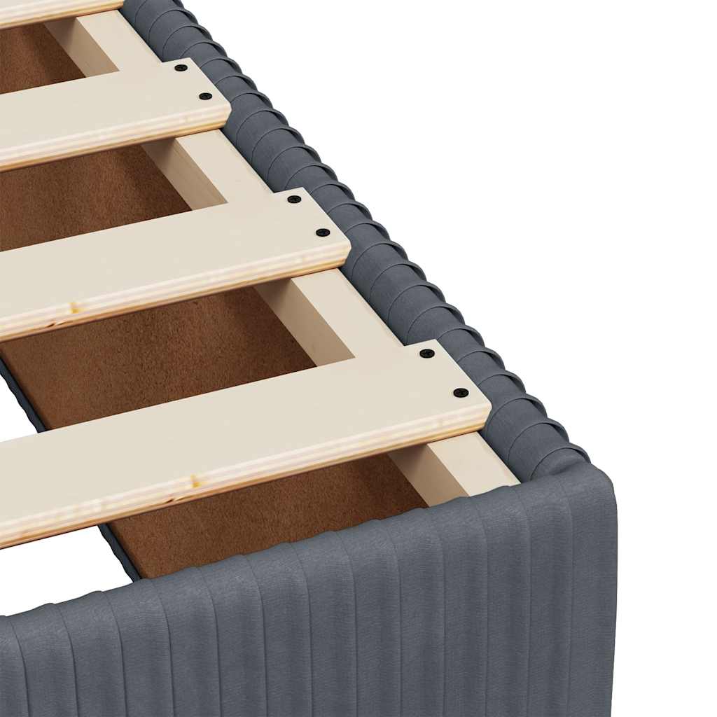 sötétszürke bársony rugós ágy matraccal 140x200 cm