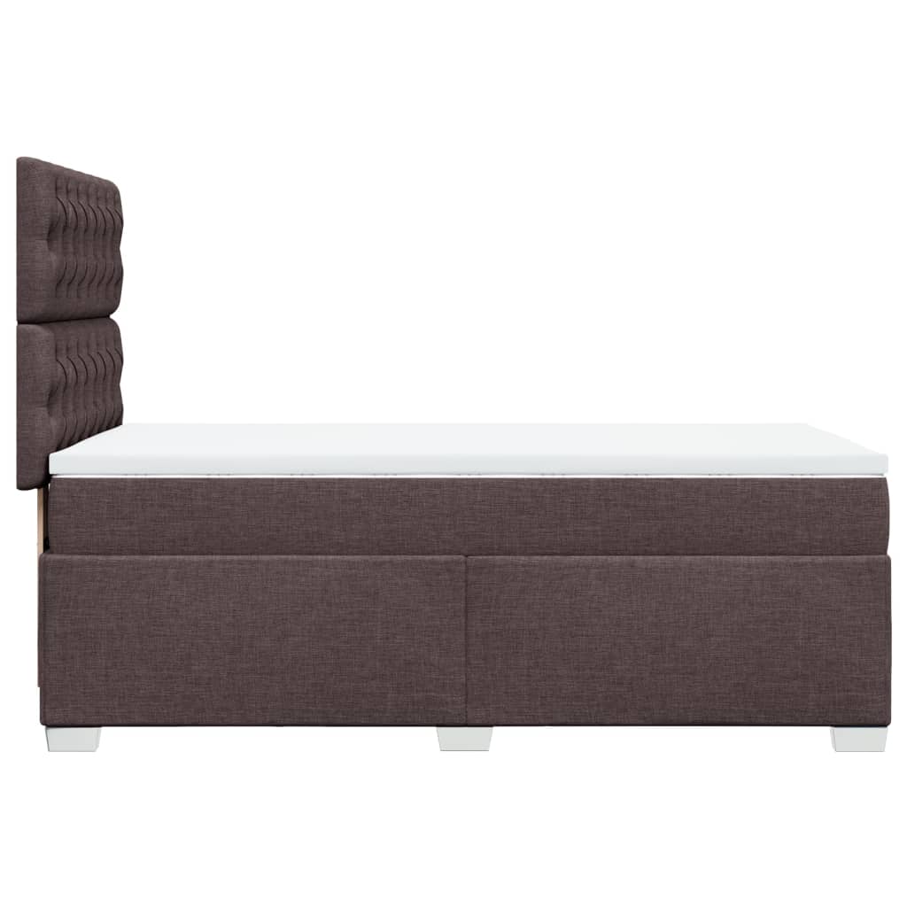 sötétbarna szövet rugós ágy matraccal 90 x 200 cm