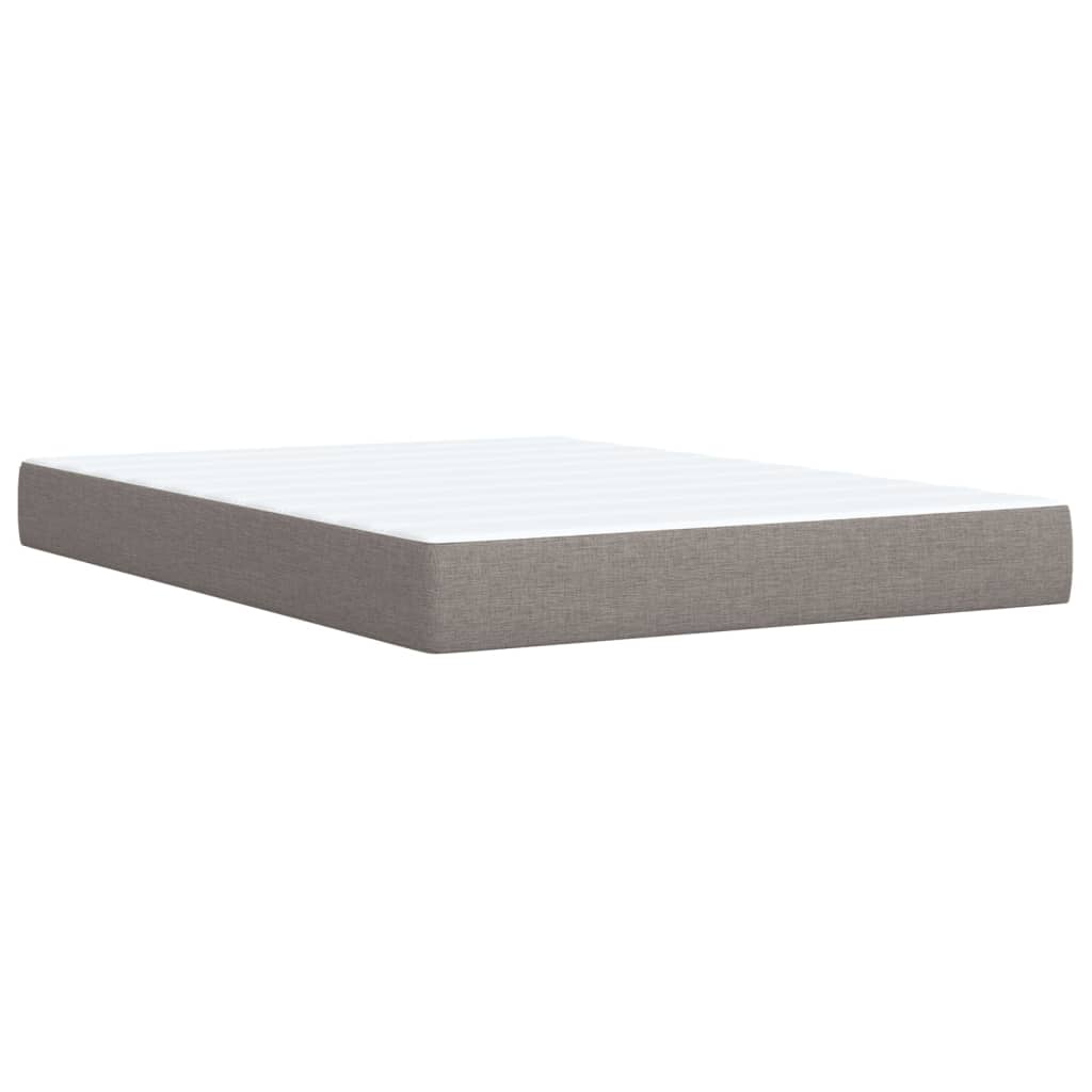 tópszínű szövet rugós ágy matraccal 140 x 190 cm