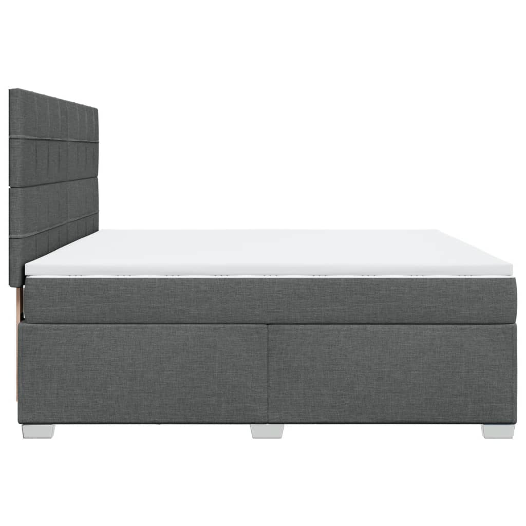 sötétszürke szövet rugós ágy matraccal 180 x 200 cm