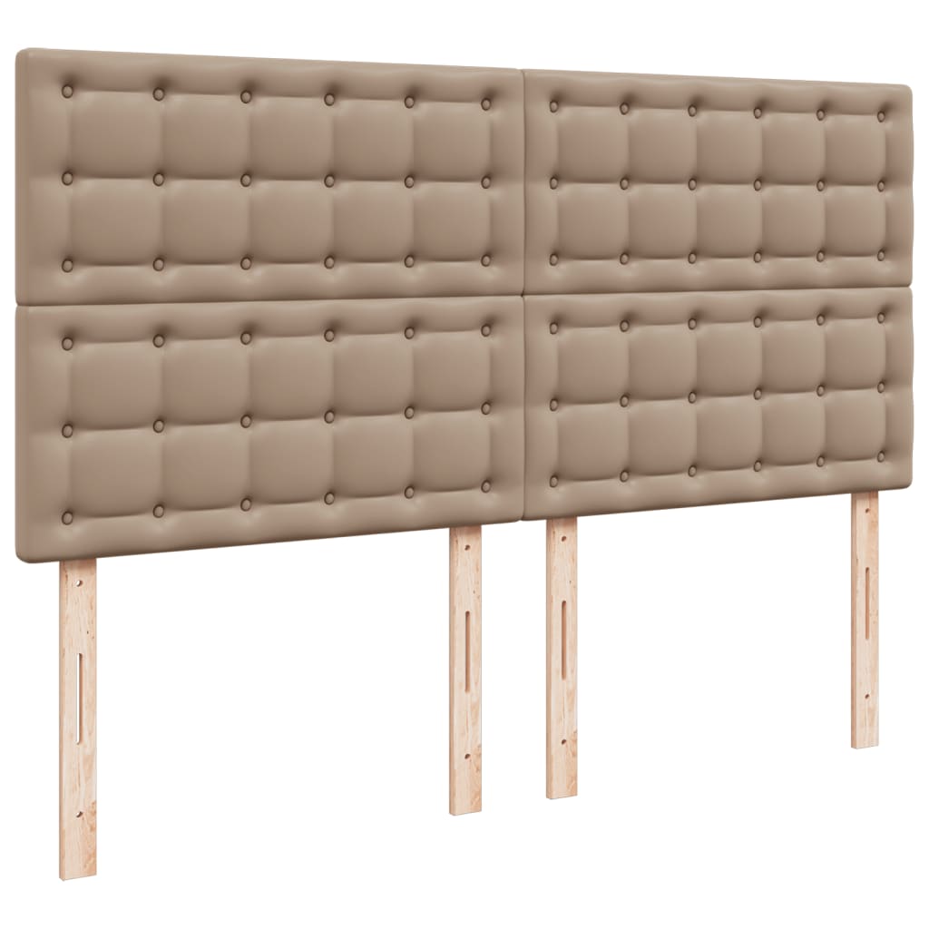 cappuccino színű műbőr rugós ágy matraccal 200 x 200 cm