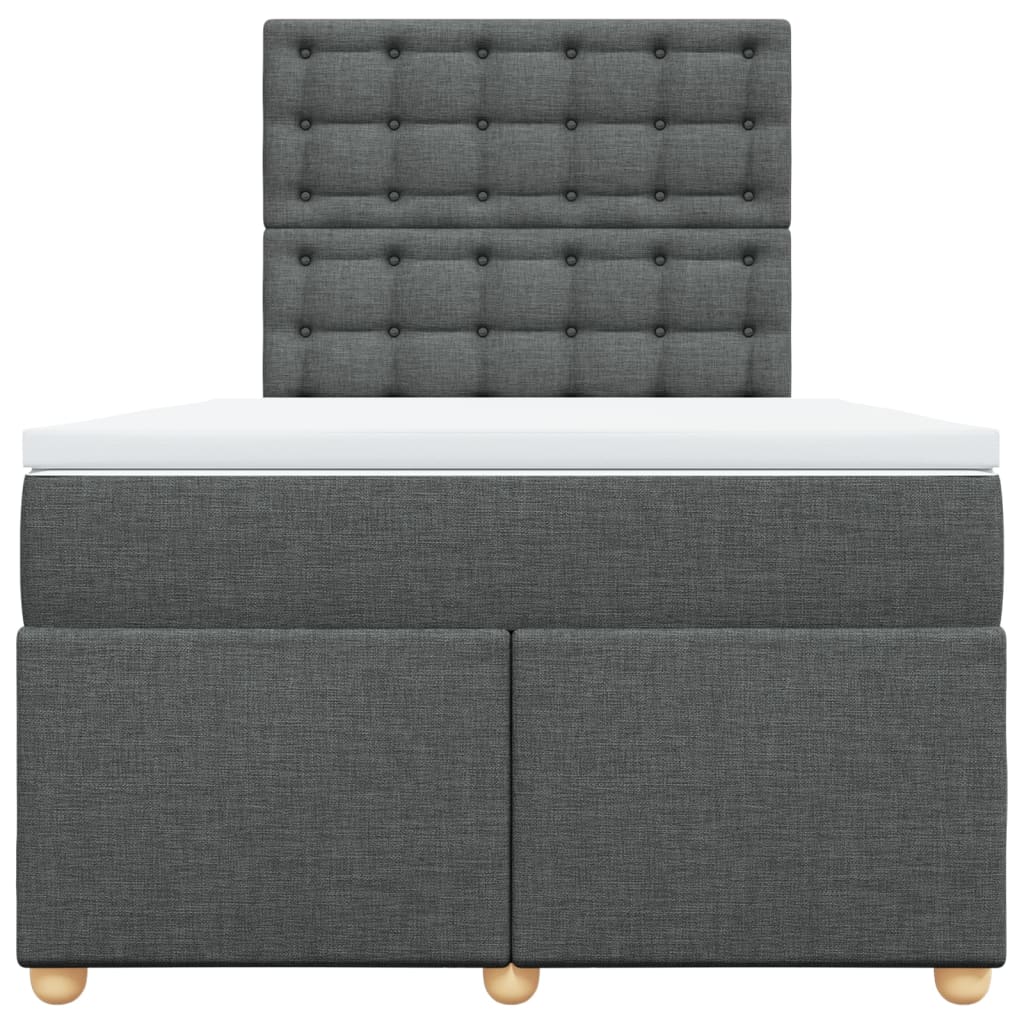 sötétszürke szövet rugós ágy matraccal 120 x 190 cm