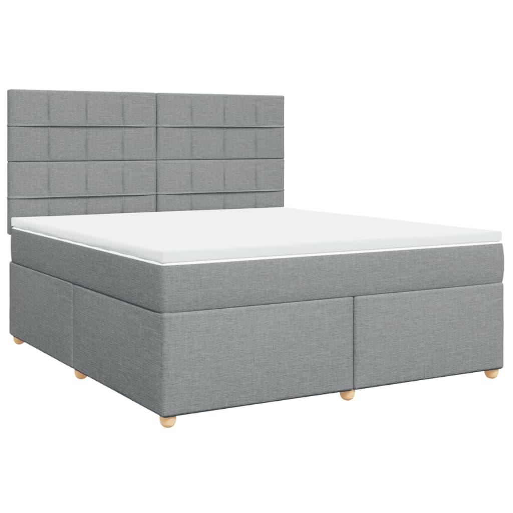 világosszürke szövet rugós ágy matraccal 180 x 200 cm