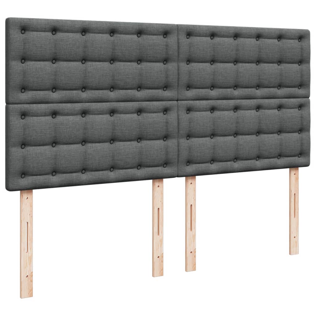 sötétszürke szövet rugós ágy matraccal 200 x 200 cm