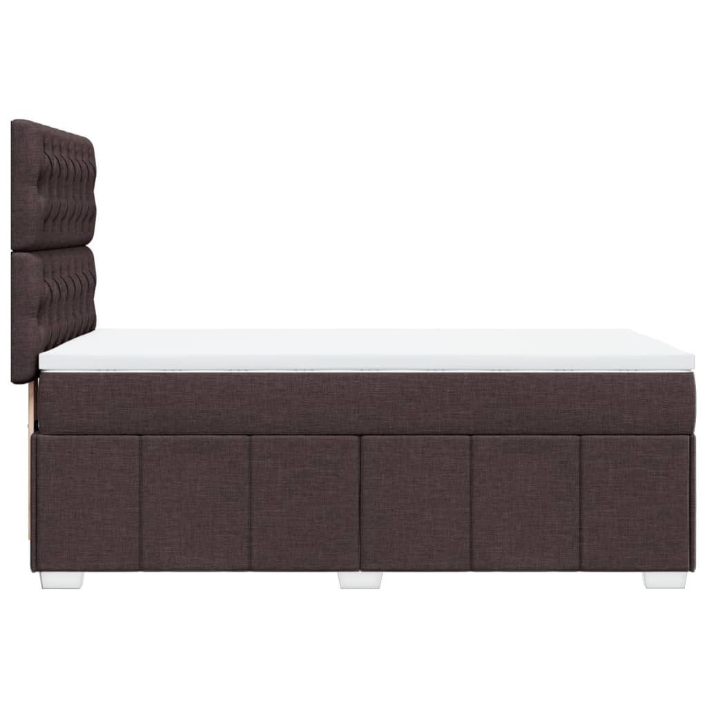 sötétbarna szövet rugós ágy matraccal 100 x 200 cm