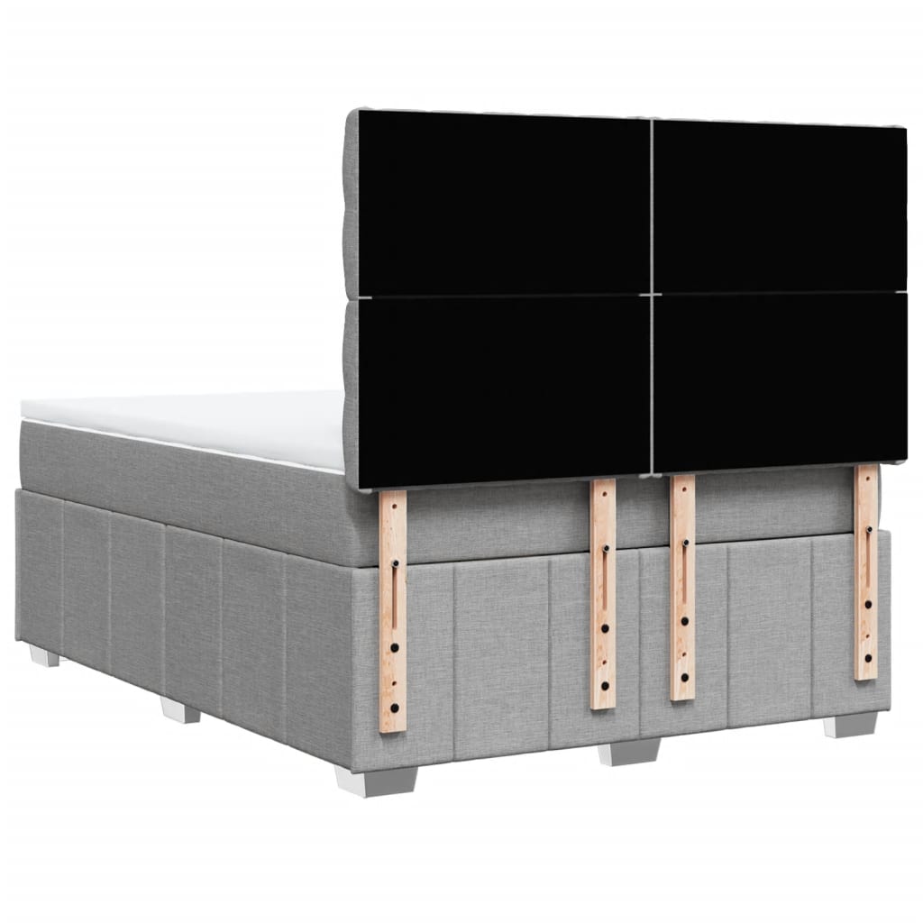 világosszürke szövet rugós ágy matraccal 140 x 190 cm