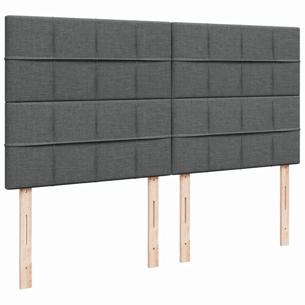 sötétszürke szövet rugós ágy matraccal 200 x 200 cm